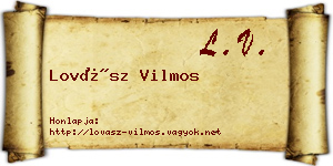 Lovász Vilmos névjegykártya